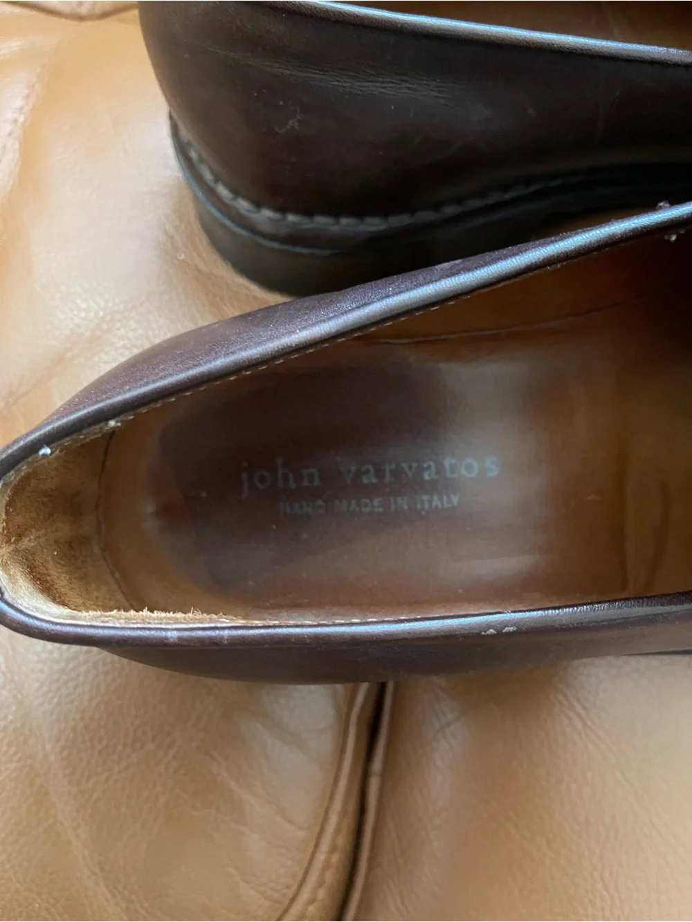 John Varvatos  Brown Leather Slip-On Dress Shoes 9,5